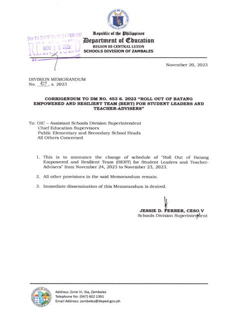 DM NO. 337, S. 2023 .